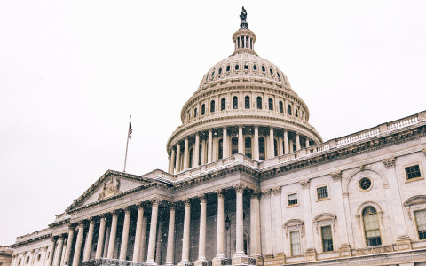 Snow on the United States Capitol Building